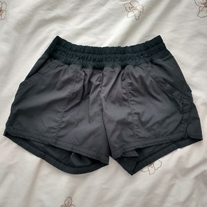 Lululemon shake and break black shorts